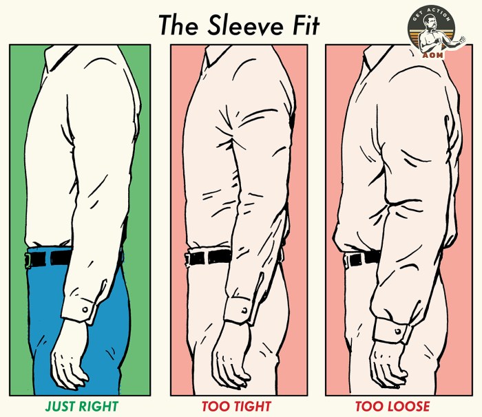 Mens dress shirt sleeve length chart