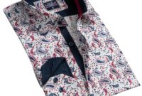 Mens red paisley dress shirt