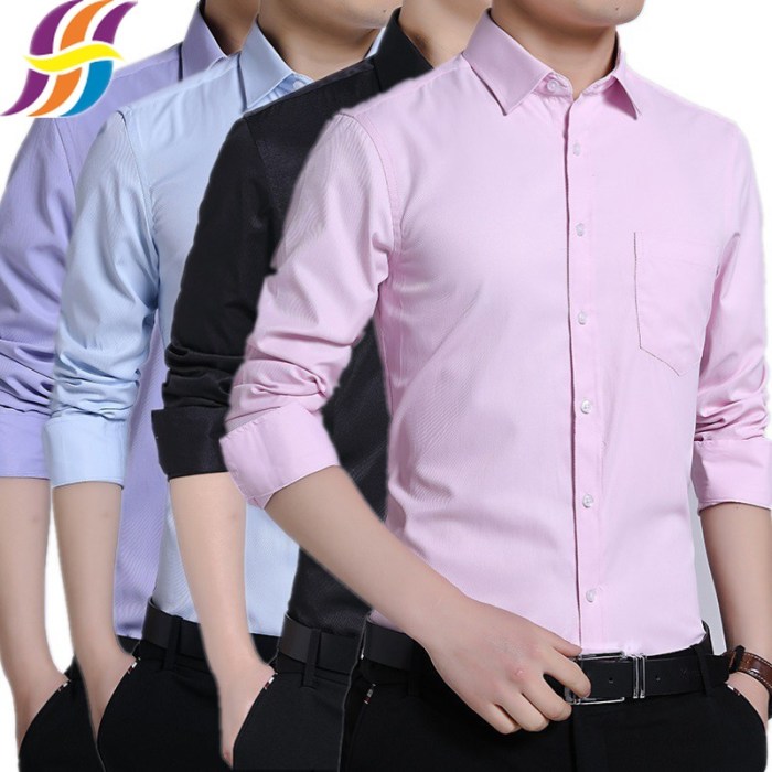 Men's slim fit no iron dress shirts