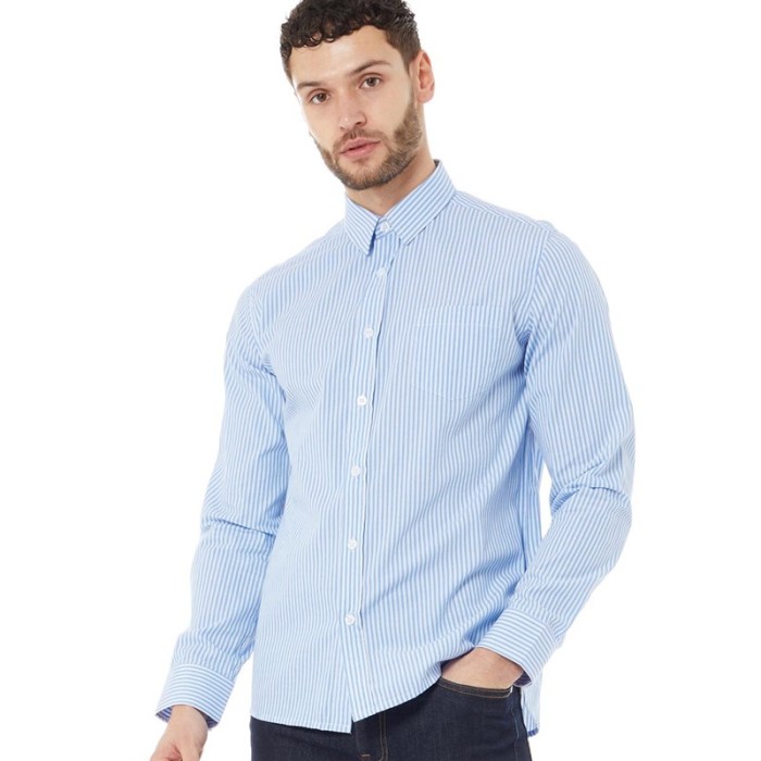 Mens striped long sleeve dress shirt