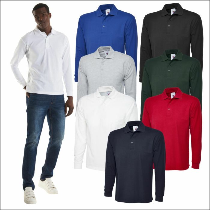 Long sleeve polo dress shirts mens