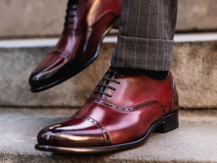 Mens burgandy dress shoes